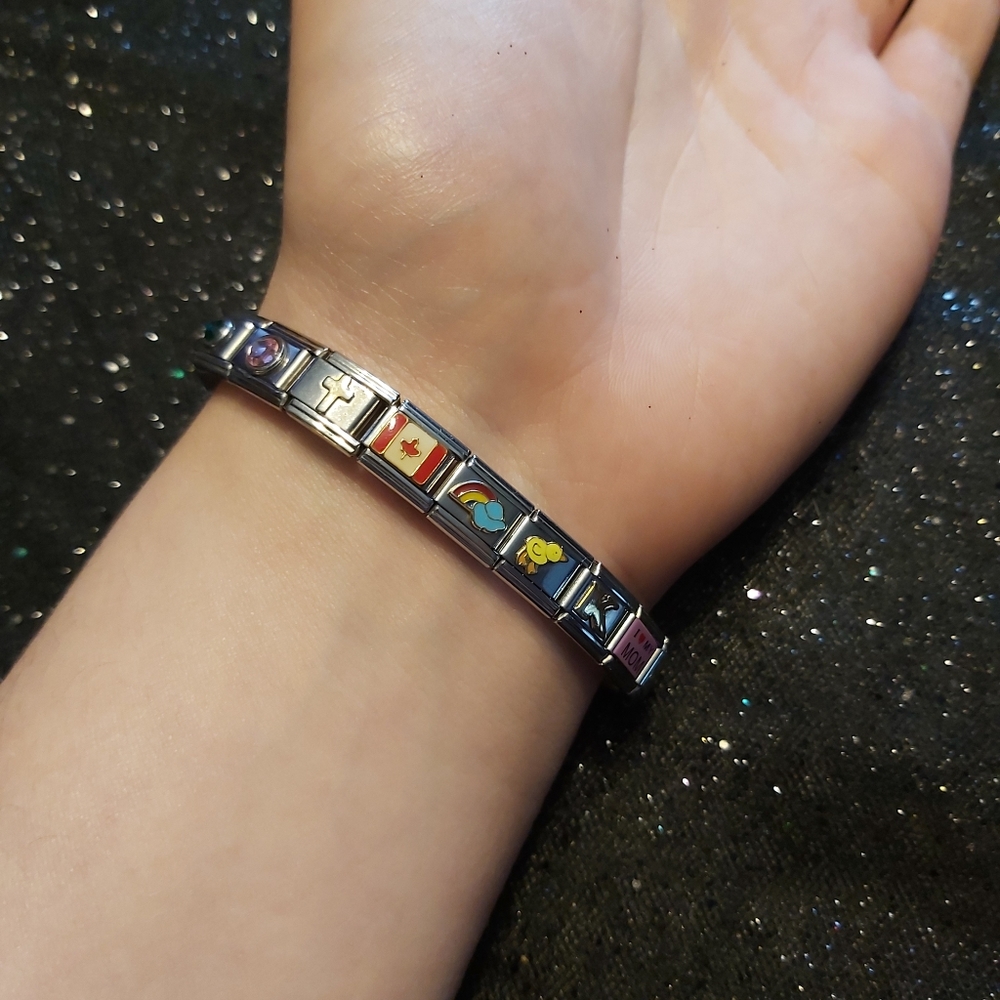 Retro Stainless steel charm bracelet